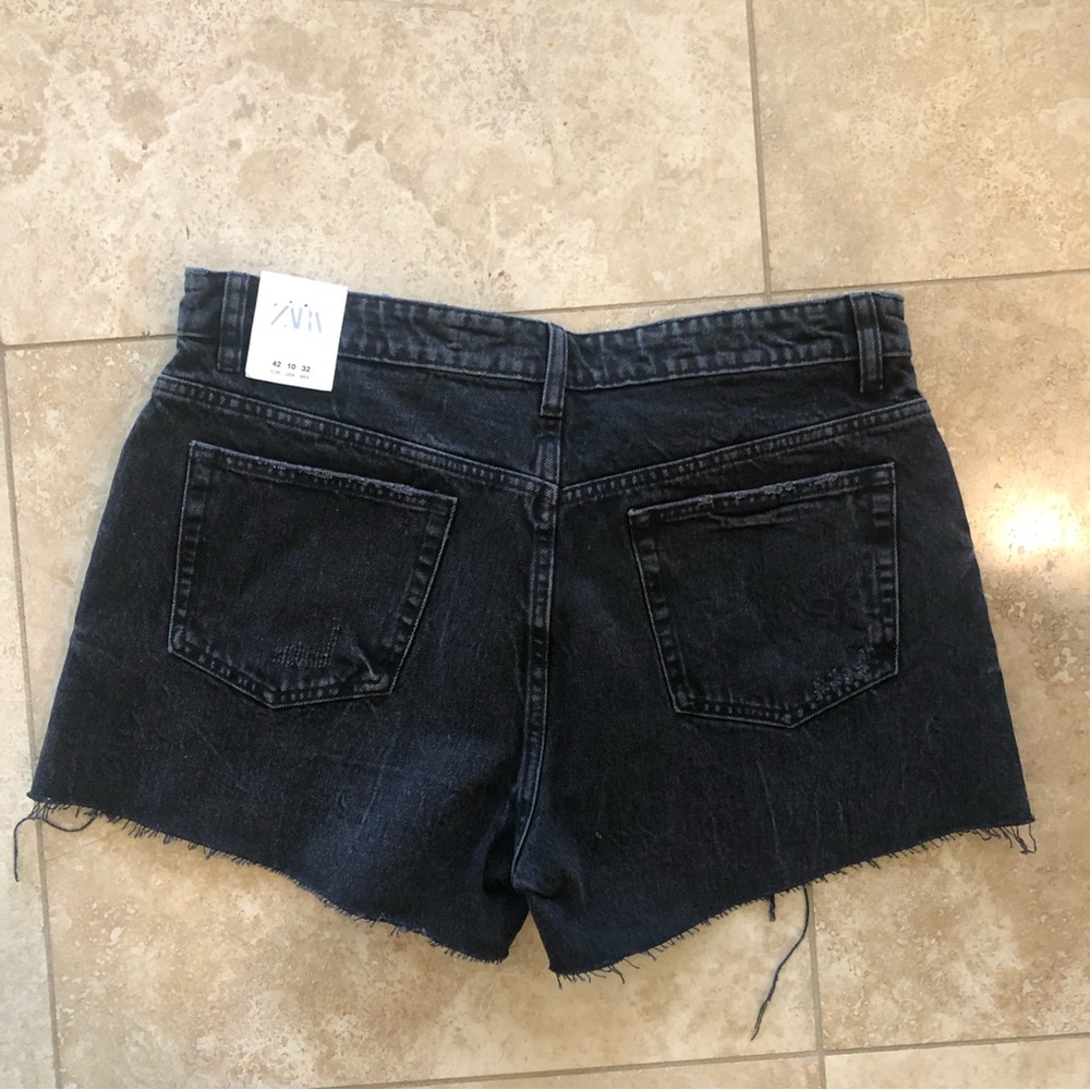 Zara black denim shorts NWT